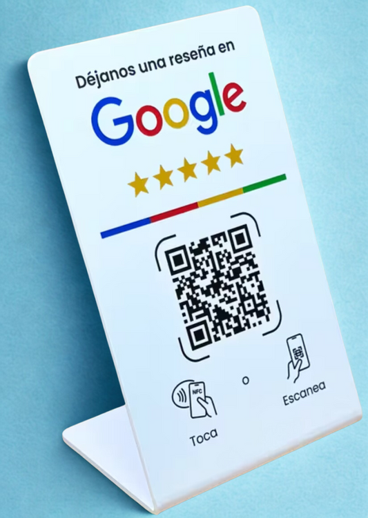 STAND PARA RESEÑAS CON CODIGO QR Y NFC