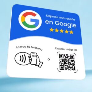 Placa Adhesiva para Reseñas con código QR y NFC